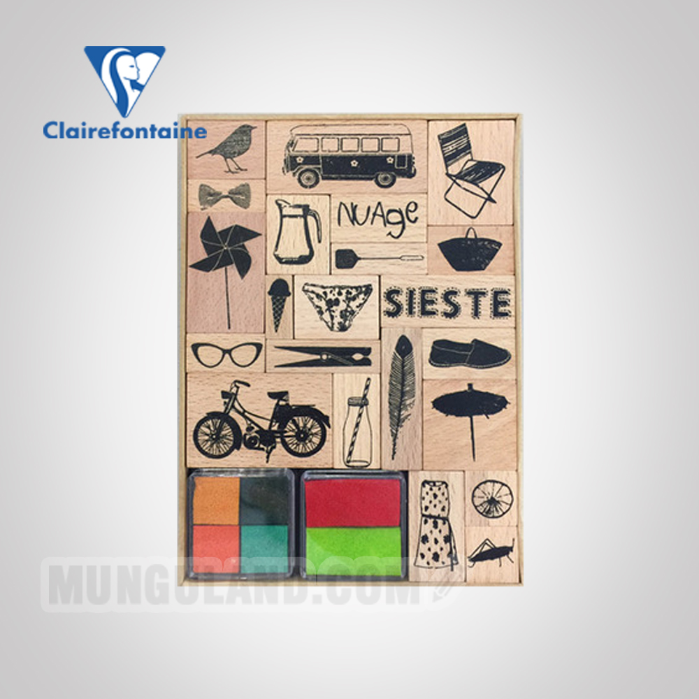 Clairefontaine Joie de la Cassette Stamp Set No.115304C (Pink)
