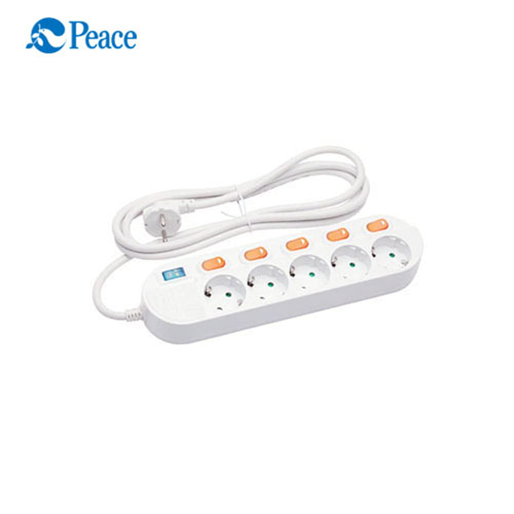 Grounded Individual Switch 5-Outlet Power Strip 3M