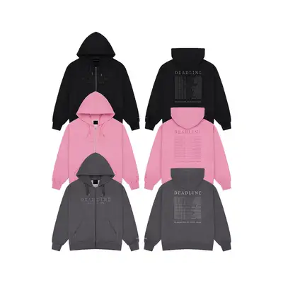 [DEADLINETOUR] BLACKPINK ロゴ アプリケ ジップアップ フーディー