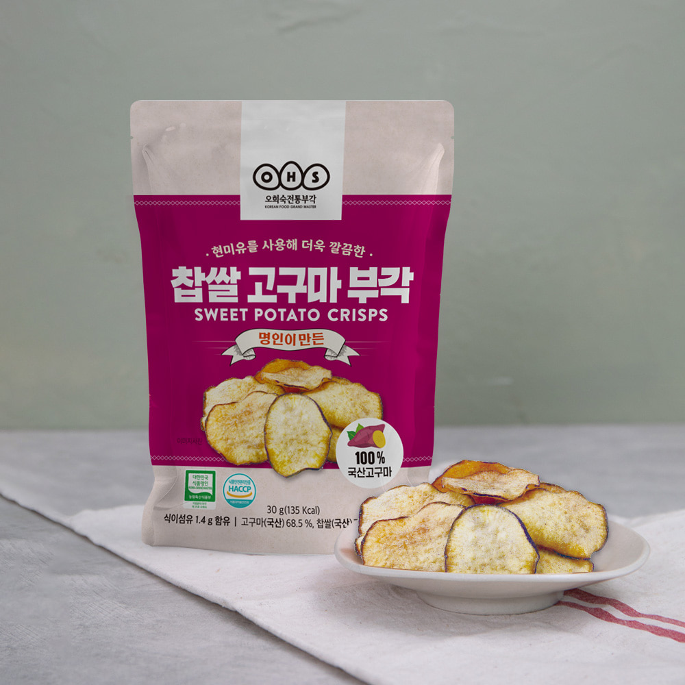 Oh Hee-sook Traditional Bujeok - Glutinous Rice Sweet Potato Bujeok 30g