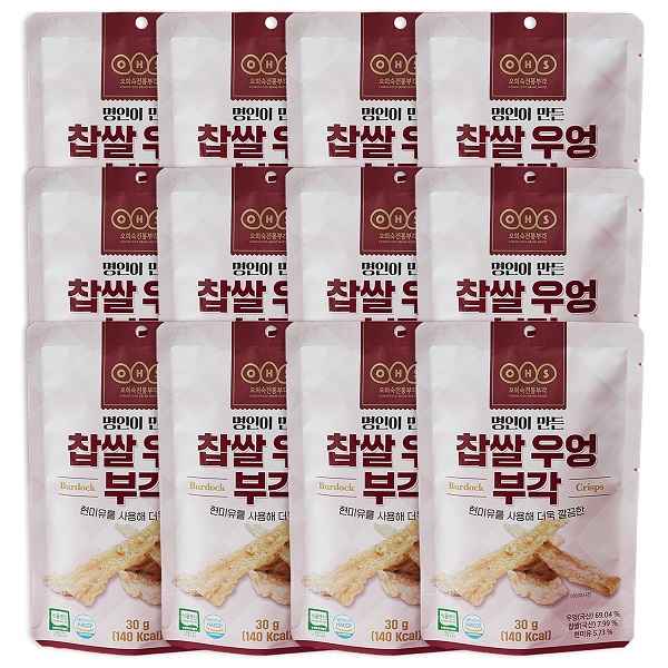 Oh Hee-suk Traditional Bujeo - Glutinous Rice Burdock Root Chips 30g x 12 Packs