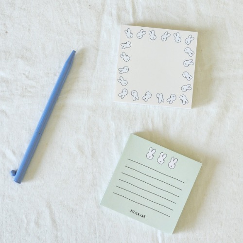 Mimi Rabbit Rice Cake Memo Sticky Notes 2-Type Set