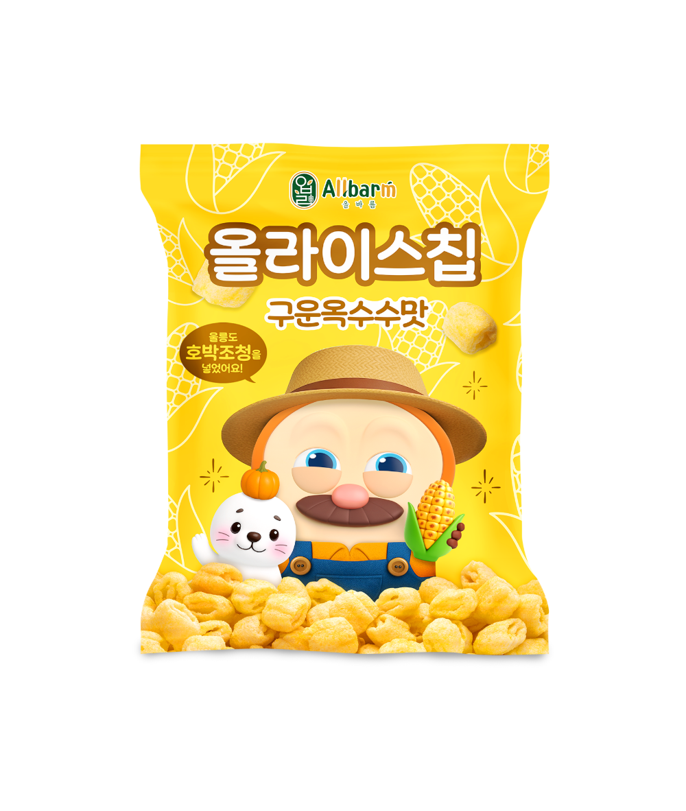 Olbareum Ollai Rice Chip Roasted Corn Flavor 50g 1 Pack