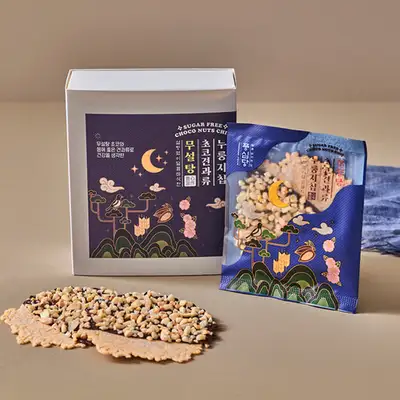豐心堂 火籠薄片 無設糖 巧克力 堅果 米香餅薄片 (12gx6個)