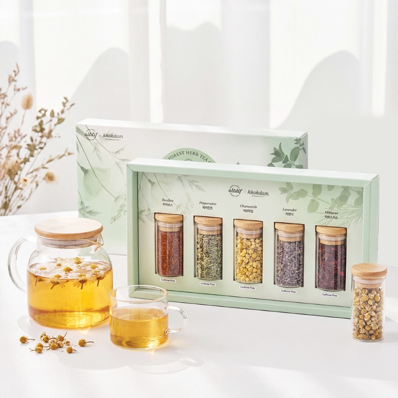 Lovely Forest Herbal Tea 5 Types Gift Set + Shopping Bag