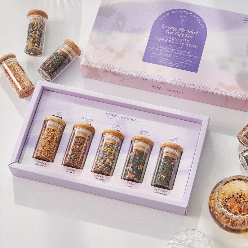 ALDIF Lovely Blending Tea 5-Variety Gift Set + Shopping Bag