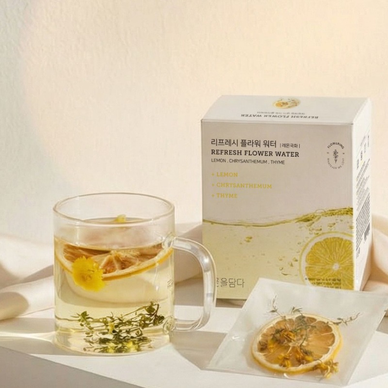 Flower in Bloom Refresh Flower Water (Lemon & Chrysanthemum) - 10 Pack
