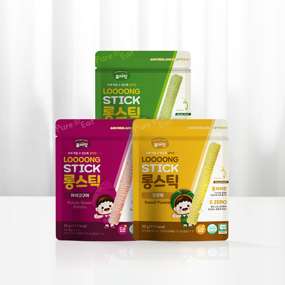 PureEat Organic Rice Snack Long Stick Baby Snack - 3 Flavors
