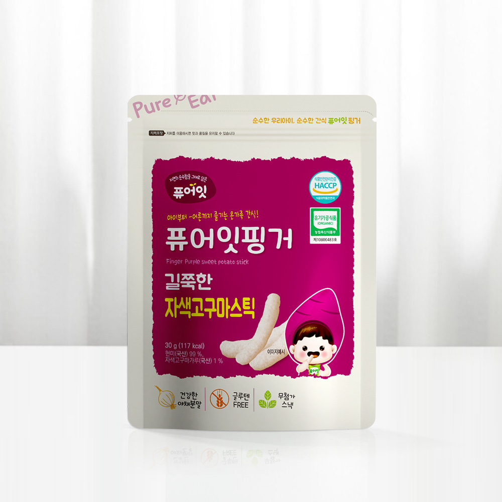 PureEat Finger Organic Baby Snack Purple Sweet Potato Stick