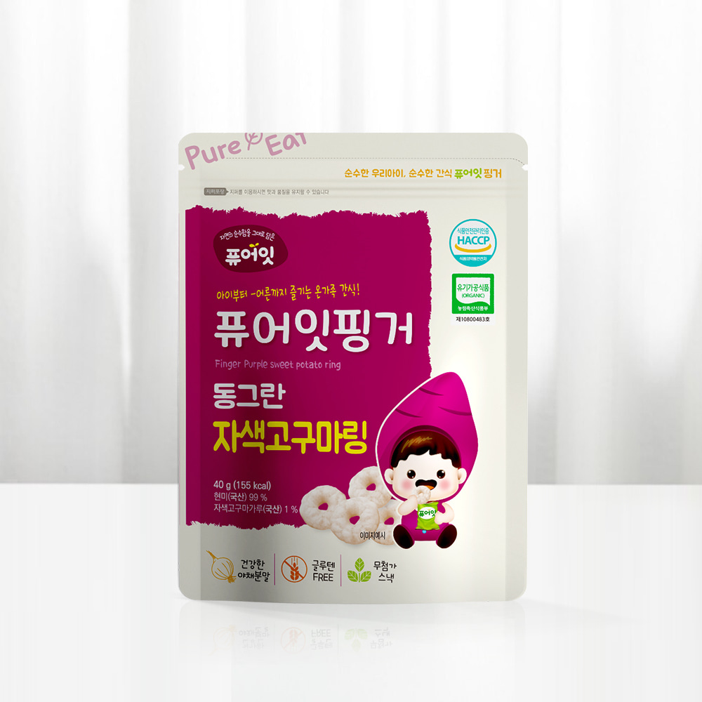 PureEat Finger Organic Baby Snack Round Purple Sweet Potato Ring