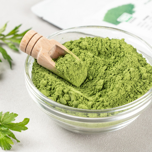 Domestic Organic Mugwort Powder 100g - Pure Korean Artemisia Tea Powder for Tea, Latte & Rice Cakes