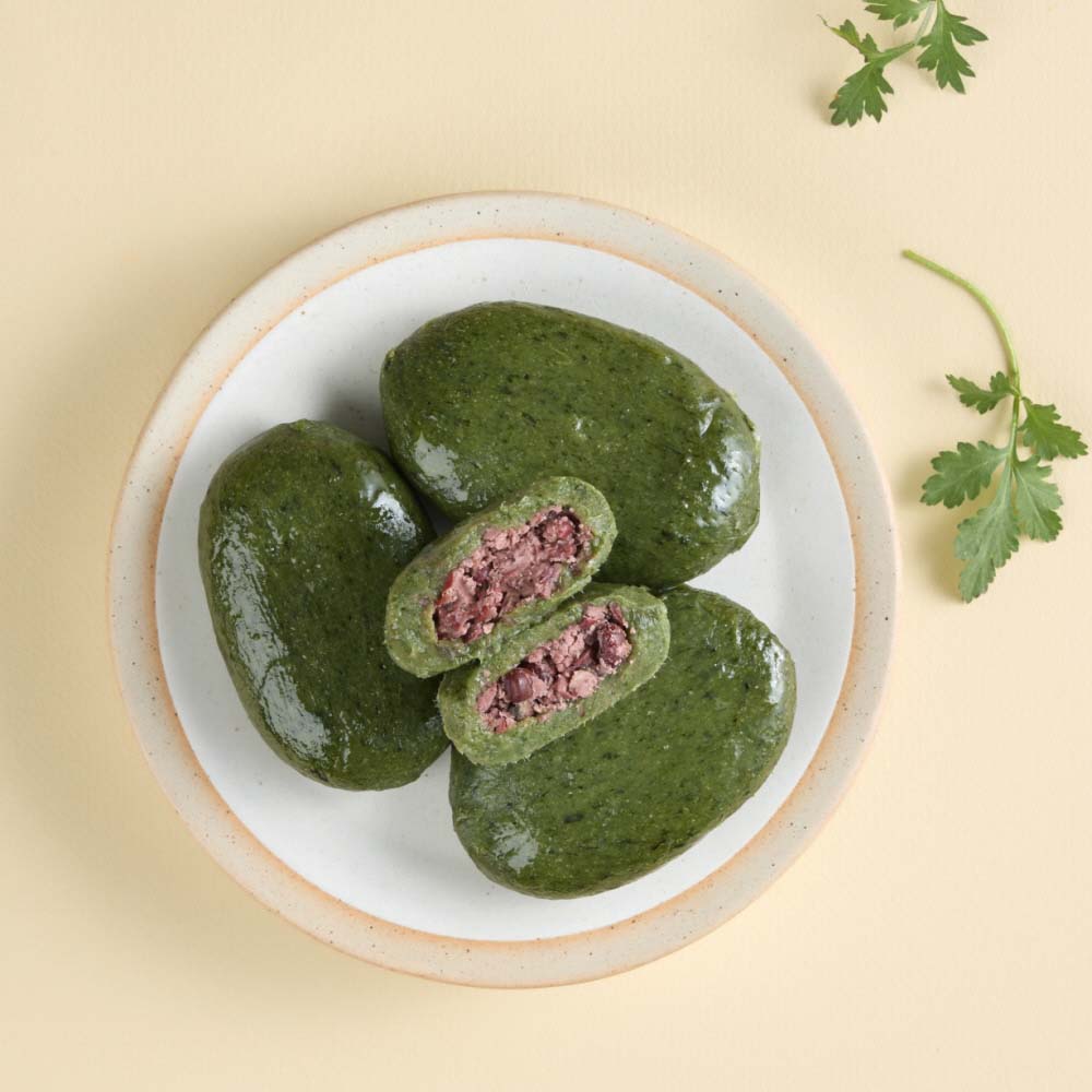 Organic Brown Rice Mugwort Rice Cake with Red Bean Filling 60g × 10 Packs