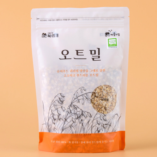 Ssariji Crispy Korean Oat Organic Oatmeal Pressed Oat Shake Rolled Oat