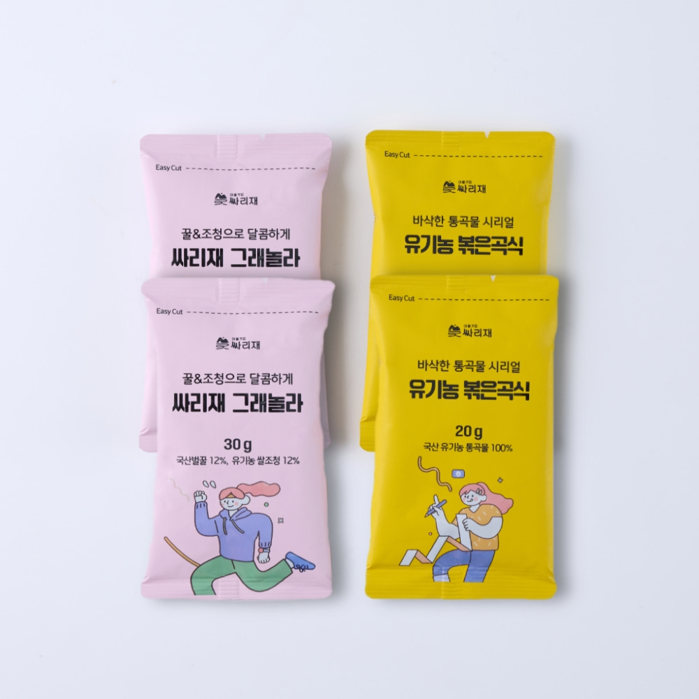 (Small Package) Whole Grain Cereal 4-Pack Variety Stick (Organic Roasted Grains + Granola)