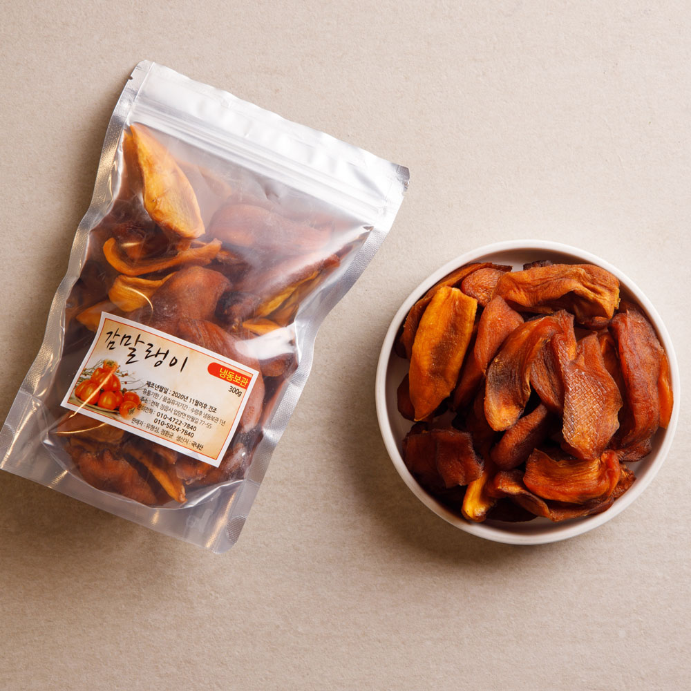 Jeong-Eup Daebong Persimmon Dried Persimmon Strips 300g - Sweet Korean Dried Fruit