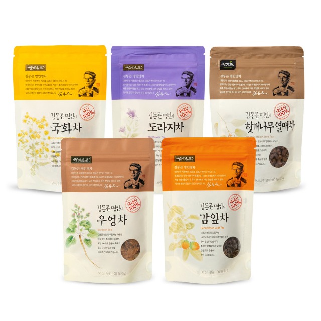 Leaf Tea Pouch - Platycodon/Persimmon Leaf/Burdock/Hovenia/Chrysanthemum Tea (Select One)