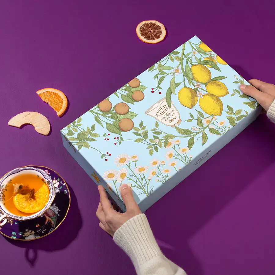 Fruit Hug Tea Can 3-Piece Set (Grapefruit Black Tea & Lemon Chamomile & Green Mandarin Jasmine) — 3
