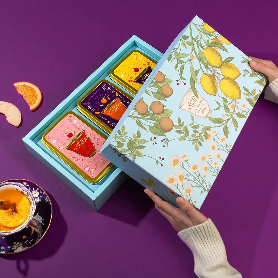 Fruit Hug Tea Can 3-Piece Set (Grapefruit Black Tea & Lemon Chamomile & Green Mandarin Jasmine) — 4