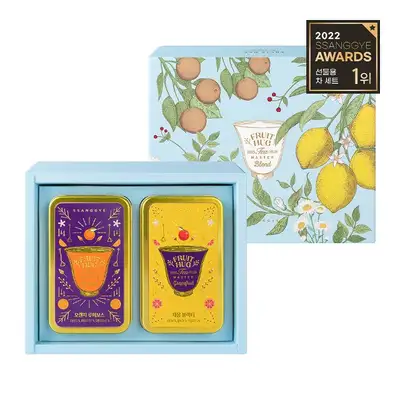 Fruit Hug Tea Can 2-Pack Set (Grapefruit Black Tea & Lemon Chamomile)