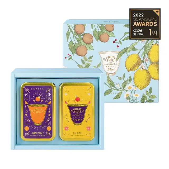 Fruit Hug Tea Can 2-Pack Set (Grapefruit Black Tea & Lemon Chamomile) — 1