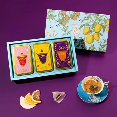 Gift Set - Fruit Hug Tea Cans 3-Piece Set (Grapefruit Black Tea & Lemon Chamomile & Green Tangerine Jasmine)