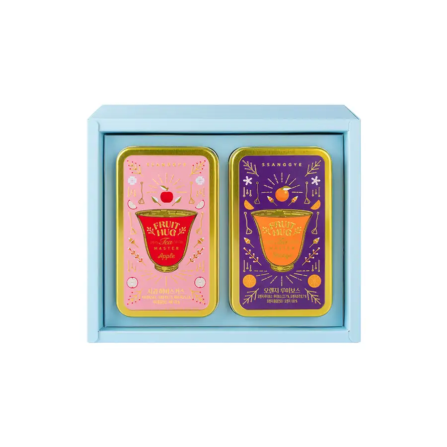 Gift-Ready Fruit Hug Tea Can 2-Piece Set (Grapefruit Black Tea & Lemon Chamomile) — 4