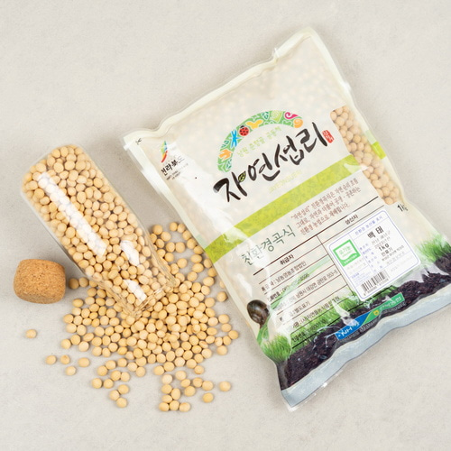 25 Years Non-GMO Organic White Soybeans (Soybean for Soy Sauce) 1kg - Domestic Korean Soybeans for Soy Noodles, Soy Milk, and Tofu