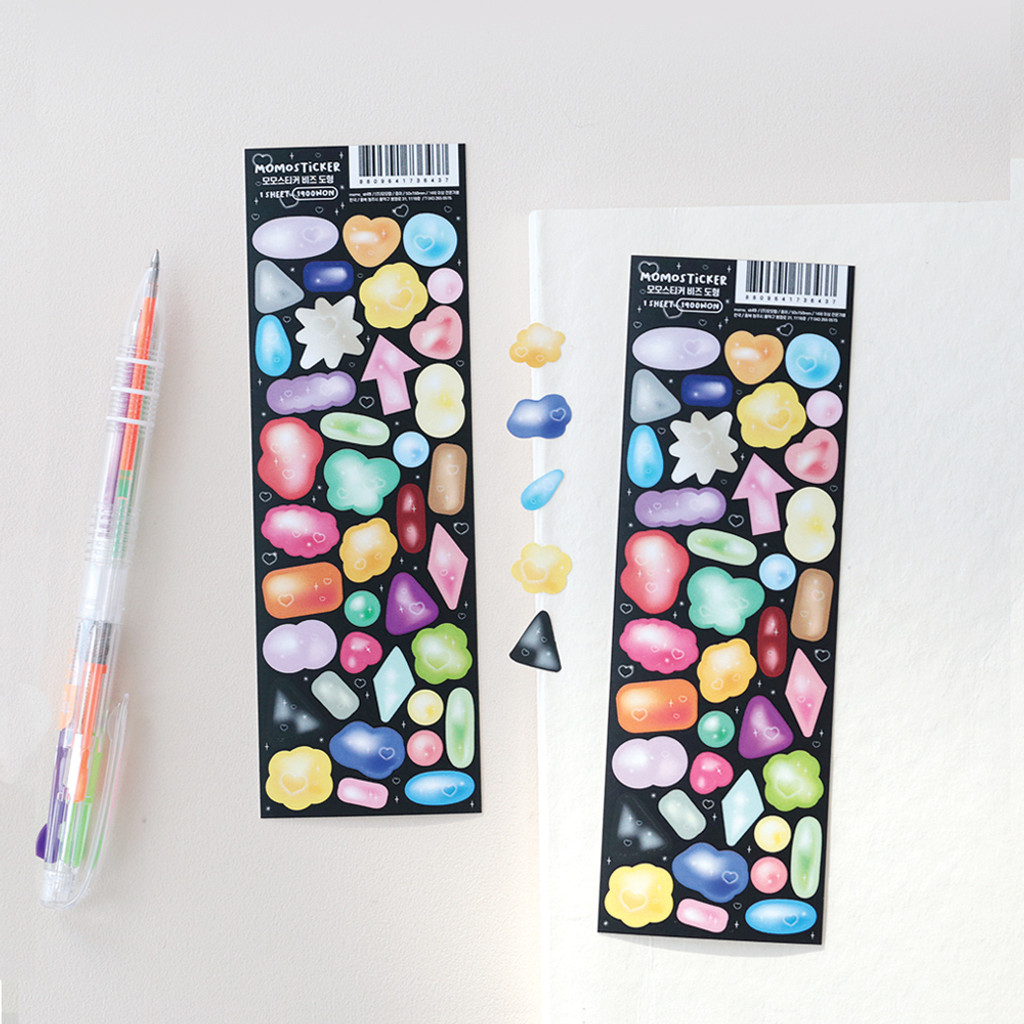 Momo Sticker Diary Deco Beaded Shape Seal Sticker