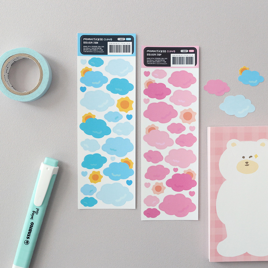 Momo Sticker Diary Decoration Cloud Deco Foil Sticker