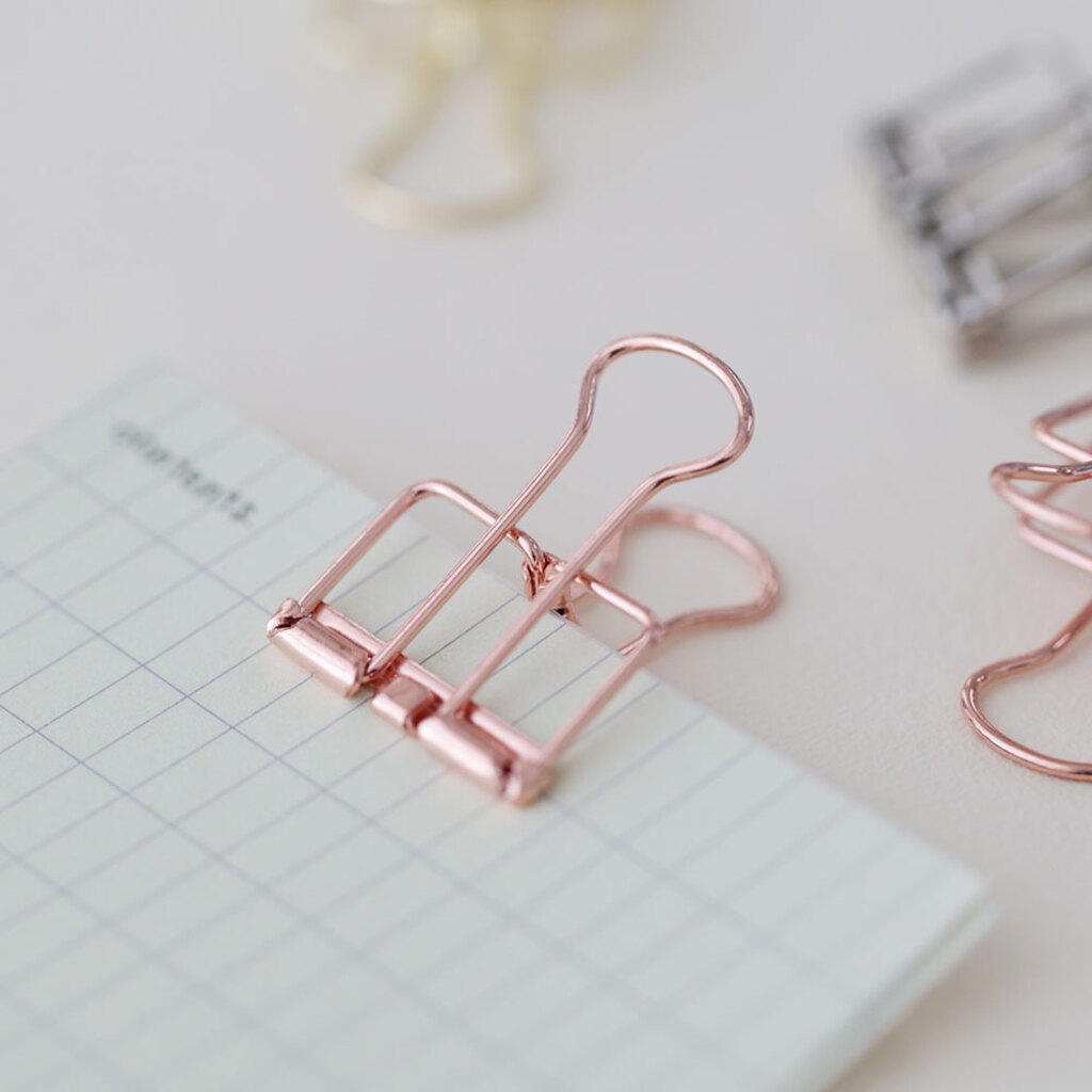 Momo Pop Pinch Double Binder Clip Rose Gold Small