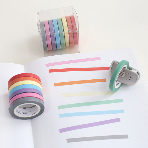 MomoMate Slim Solid Color Masking Tape Set