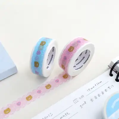 MOMOATE可爱小熊蕾丝和纸胶带