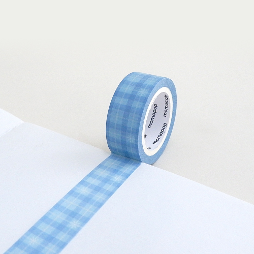 Momomate Snow Flower Check Blue Masking Tape