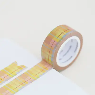 Momomate 复古格纹柔和色调和纸胶带