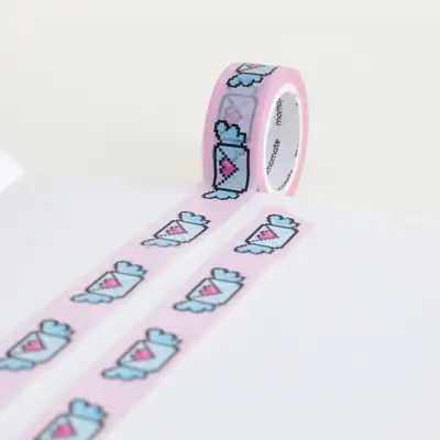 MomoMate像素爱心留言贴纸胶带