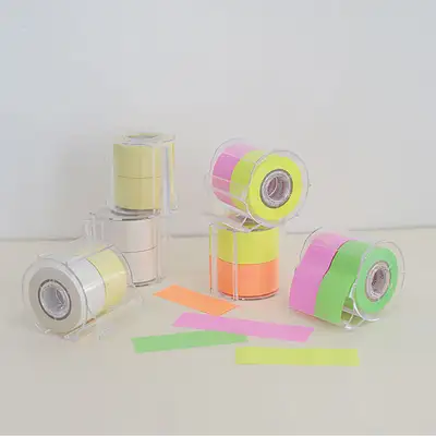 モモポップ メモロール 粘着 付箋 25mmX2色 セット (4種)