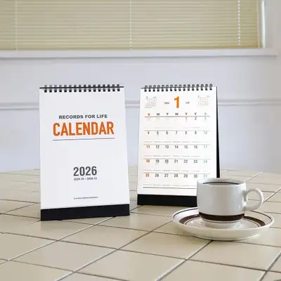 オーチェック 2026年 15ヶ月 デスクカレンダー レトロ