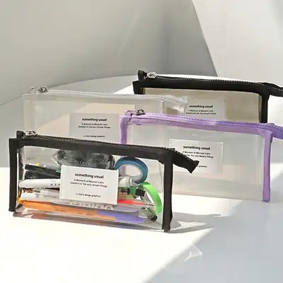 O-CHECK DESIGN GRAPHICS デイリー透明ポーチ Something Usual 透明 筆箱 多用途収納ポーチ