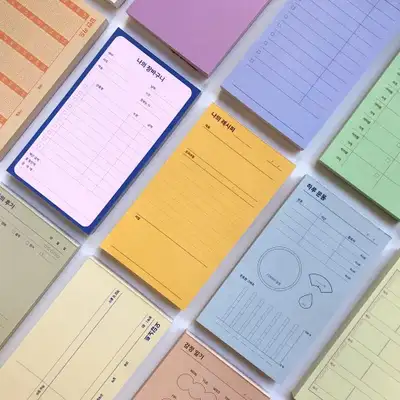 O-CHECK DESIGN GRAPHICS 小さな記録 メモパッド 機能性 7種 メモ帳セット