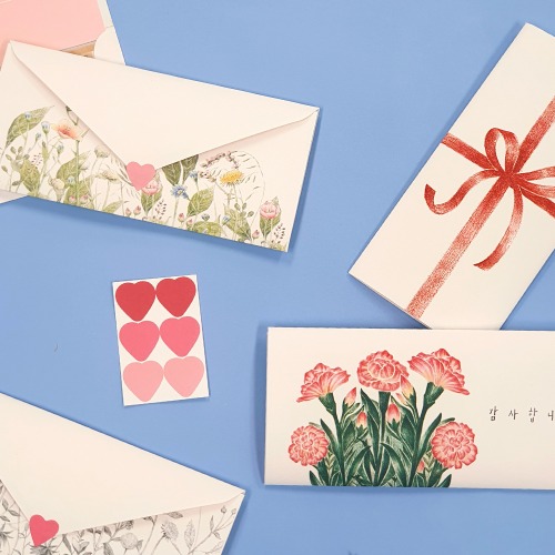 O-CHECK Message Envelope Set - Carnation Money Envelope Congratulations Gift Parents' Day