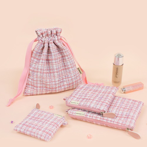 O-CHECK Candy Pop Tweed Pouch (STRING)