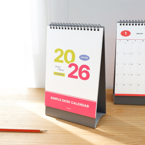 2026 MOMOPOP Simple Desk Calendar Slim 2026 Desktop Calendar A5