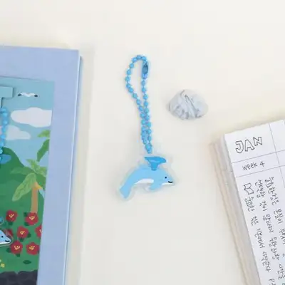 莫莫普济州海豚迷你亚克力钥匙扣