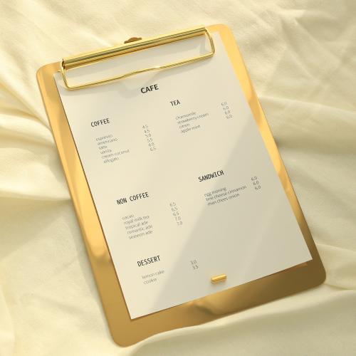 MomoPop Metal Gold Clipboard Cafe Menu Board (3 Types)