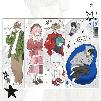 ロッテンキャンドル | ミニシリーズ ステッカー(4種)-抹茶ラテ / いちご / 休息 / 宇宙