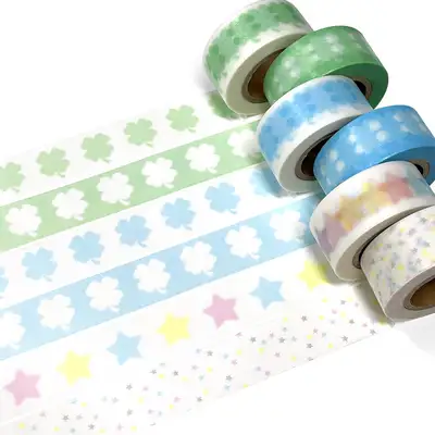 ブラックレター | 20mm クローバー/スター マスキングテープ (6種)