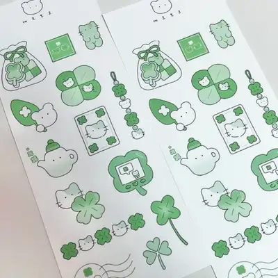 デコボコ | ビッグ クローバー モノトーン ステッカー ver.4