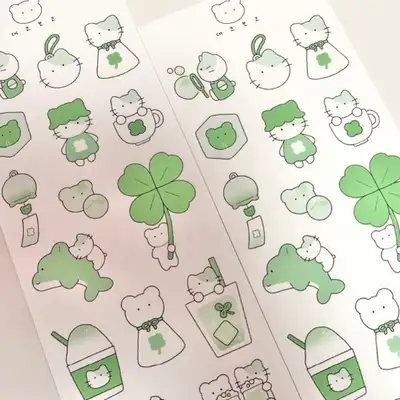 デコボコ | ビッグ クローバー モノトーン ステッカー ver.1