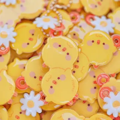 モーラン&ピウピウ ふわふわ アクリルキーリング