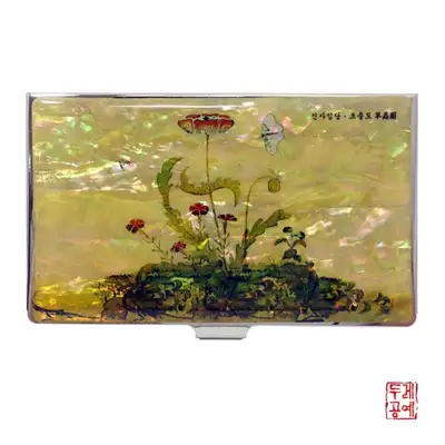 【申师任堂】草虫图 - 芍药与白蝶 便携名片夹
